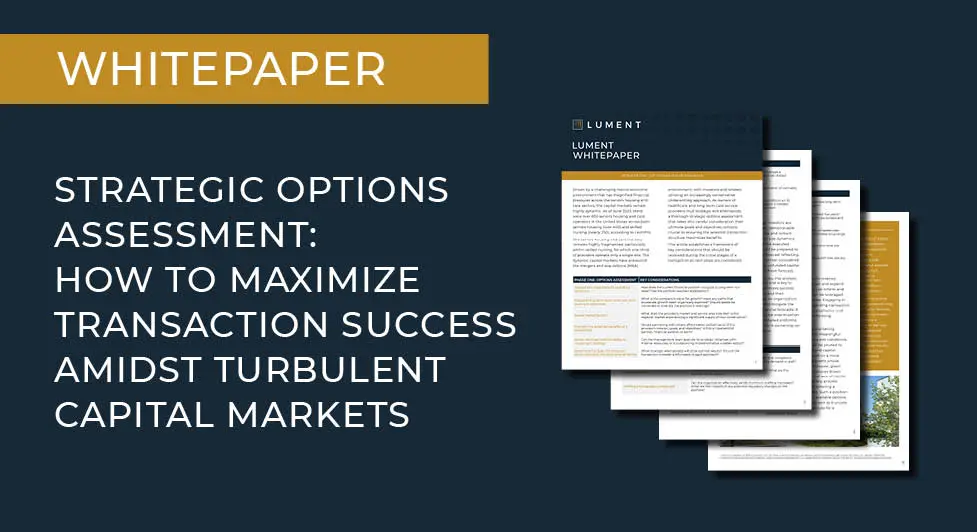 Strategic Options Assessment: How To Maximize Transaction Success Amidst Turbulent Capital Markets